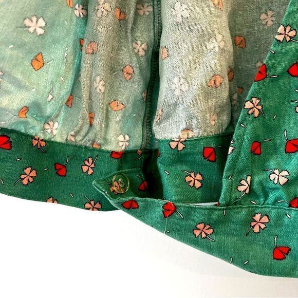 Floral Linen Blend Wrap Tie Front Top - Sz M - Picture 9 of 9